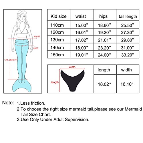 image for Mayskey Mermaid Tails for Swimming with Monofin - Mermaid Tail Swimsui