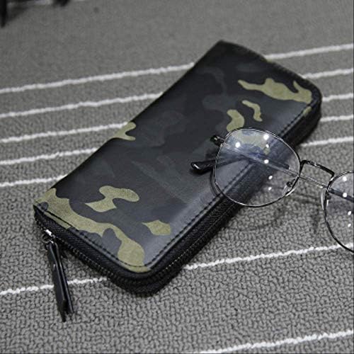 ZHENYUAN Wallet Camouflage Men Wallets Zipper Design Mens Clutch Purse Hand Wallet Clutch Money Purse Camouflage Green