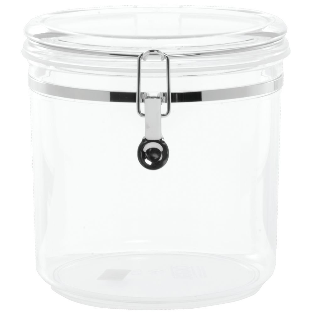 HUBERT Kitchen Canister Clear Plastic Round 152 Ounce 8"Dia x 8"H