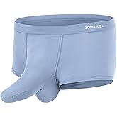 JINSHI Men’s Boxer Briefs Sexy Elephant Trunk Micro Mesh Breathable Underwear With Dual Pouch Shorts