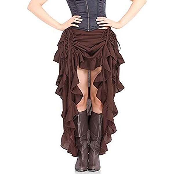Amazon.com: Women Skirts Gothic Steampunk Irregular Shirring