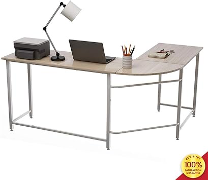 Amazon Com Mooseng Modern Design L Shaped Desk Corner Pc Laptop