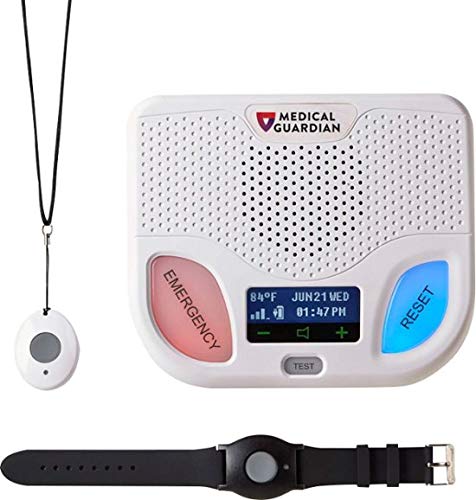 Medical GuardianTM - in-Home Medical Alert System with National Cellular Coverage and 24/7 Life-Saving Emergency + Non-Emergency UL Certified Monitoring Service (1 Month Free + Extra Spouse Button)