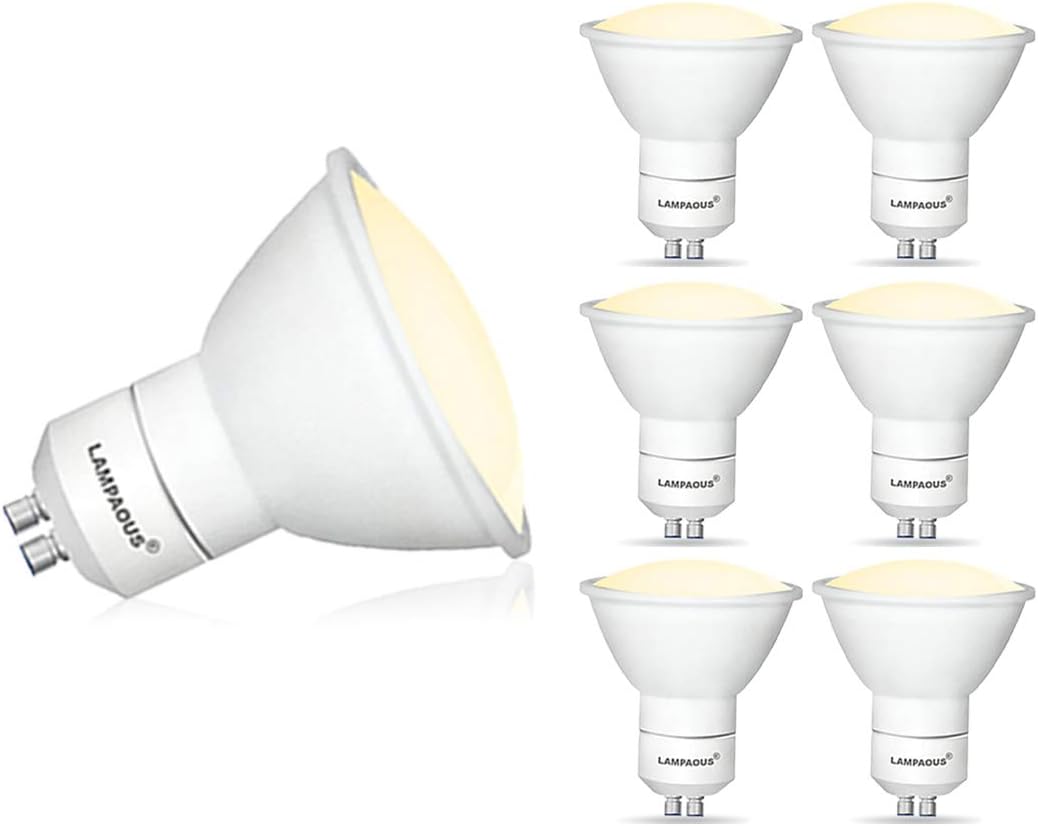 Lampaous 5W LED GU10 Bulb Warm White Gu10 LED Lights, 450lm Super Bright 50W Halogen GU10 Lamp Replacement