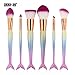 Cinidy Makeup Brush Set Beauty Tools,6Pcs Mermaid Synthetic Kabuki Foundation Blending Blush Eyeliner Face Powder Brush Makeup Brush Kit Cosmetic Tools
