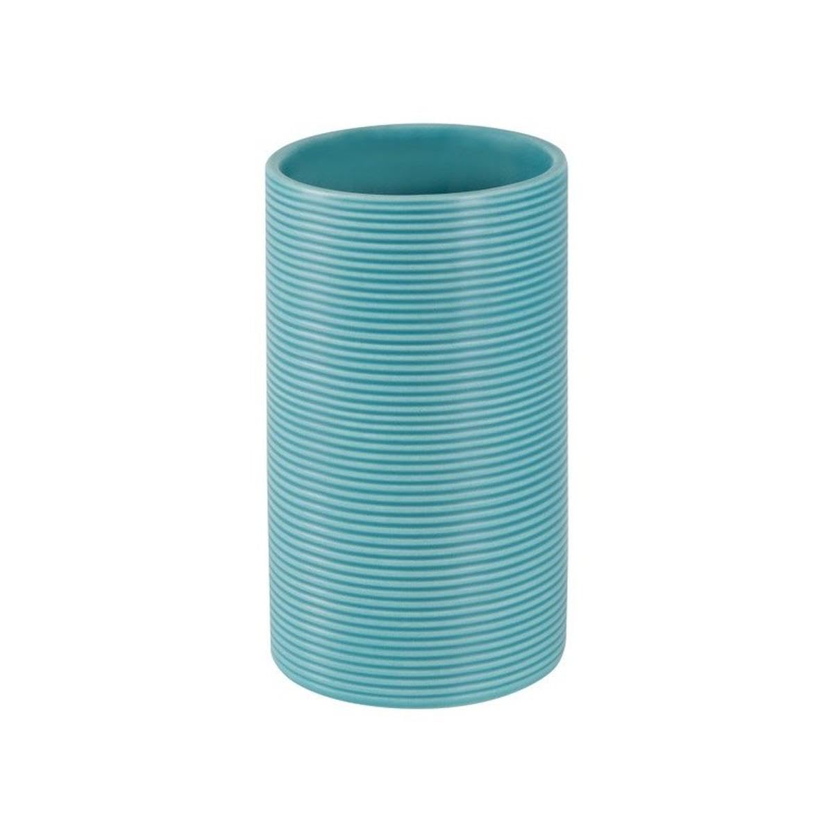 Spirella Tube Ribbed Tumbler/Toothbrush Holder, Aqua