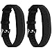 Huadea Compatible bands Replacement for Fitbit Flex 2 with Watch Buckle (2 Black) Soft Silicone Wristband