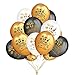 50Pcs Gold Black White Happy New Year Eve Balloons 2025 New Year Balloons New Years Eve Party Balloons for Happy New Years 2025 Decorations