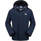 CAMEL CROWN Men's Winter Coat Waterproof Ski Jacket Hooded Windbreaker with Thermal Insulated for Snow Rain Hiking Outdoor