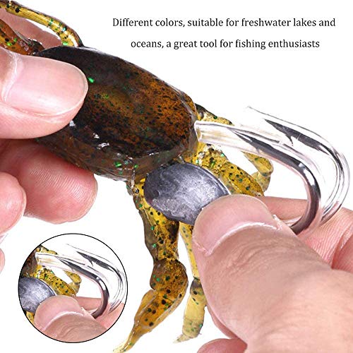Yghh 3 Pièces Leurres De Pêche Souples, Leurre De Pêche, Appât De Crabe, Doux Extérieur Portable Pvc 3d Crabe Leurre Avec Crochet Pour Bream, Bass, Flathead, Whiting, Snapper (3 Couleurs)