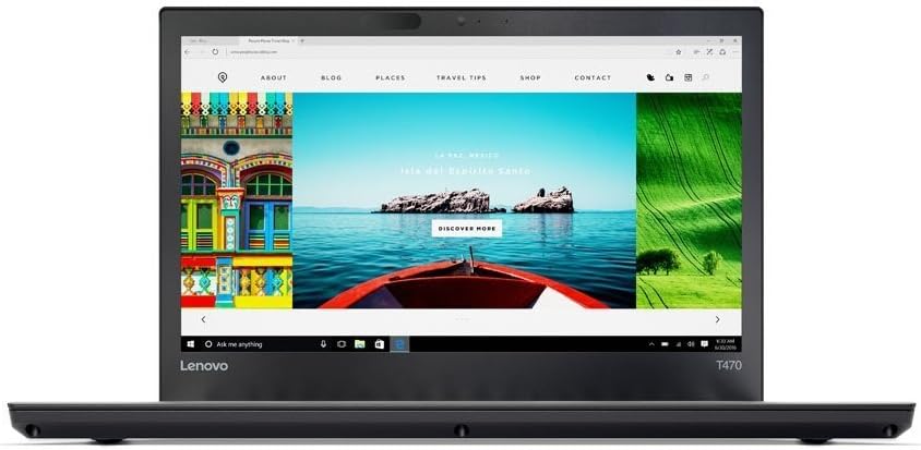 Lenovo ThinkPad T470 14-Inch Notebook - (Black) (Intel Core i5-6200U Processor, 8 GB RAM, 256 GB SDD, Intel HD 520 Graphics, Windows 10 Pro)