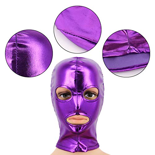 Vimoisa Metallic Cycling Face Neck Mask Hat Ultra Balaclava Hood(Purple)