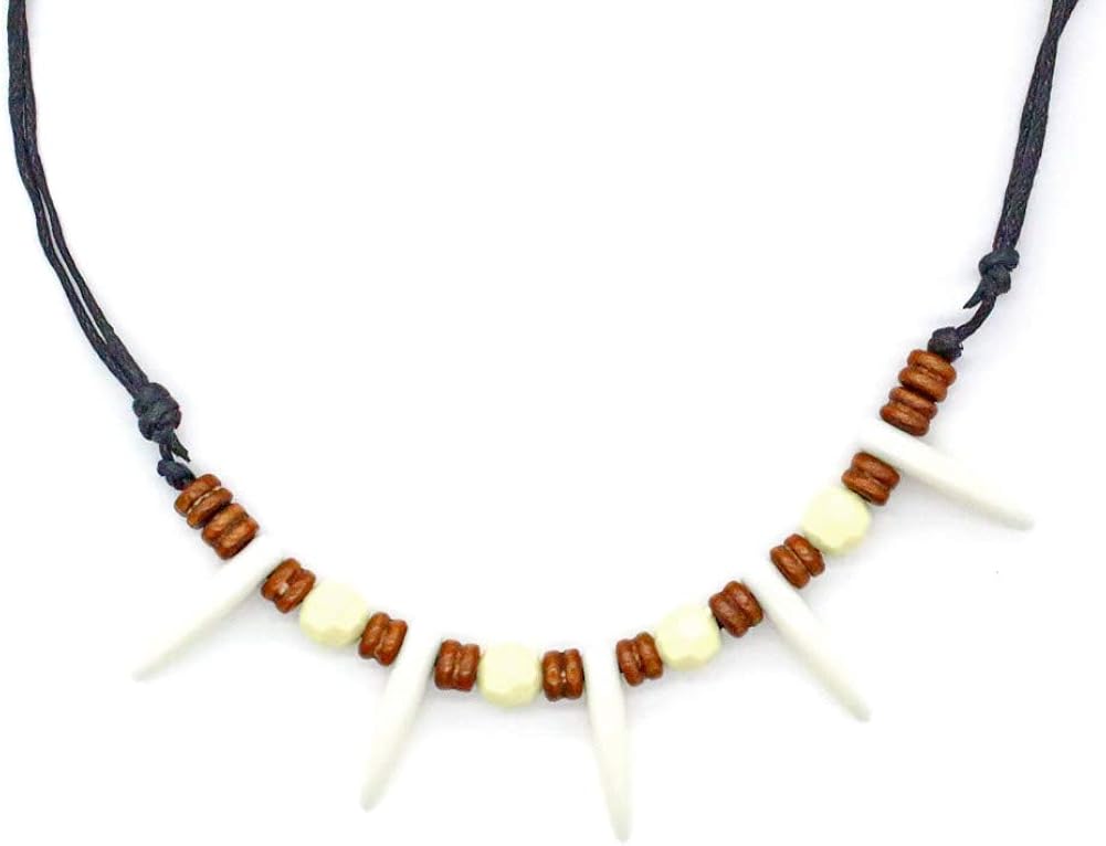 Scddboy Jungle Necklace Caveman Tooth Bone Necklace Jewelry