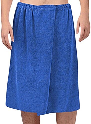 Obaile Men Bath Robe - Spa Wrap Towel - Swimming Shower Adjustable Closure Bathrobe (Dark Blue)
