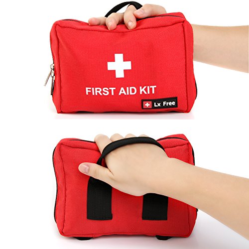 Lx free Mini First Aid Kit - (100 Pieces) Compact Emergency Bag For Car, Motorcycle, Vehicle, Home & Outdoor Suitable for Baby, Child, Toddler and Pets