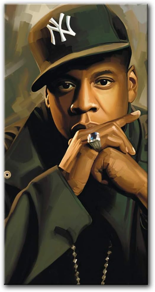 Jay-Z Rap Hip hop Original Artwork Artist Signed Canvas Art Print (Medium 30" x 16")