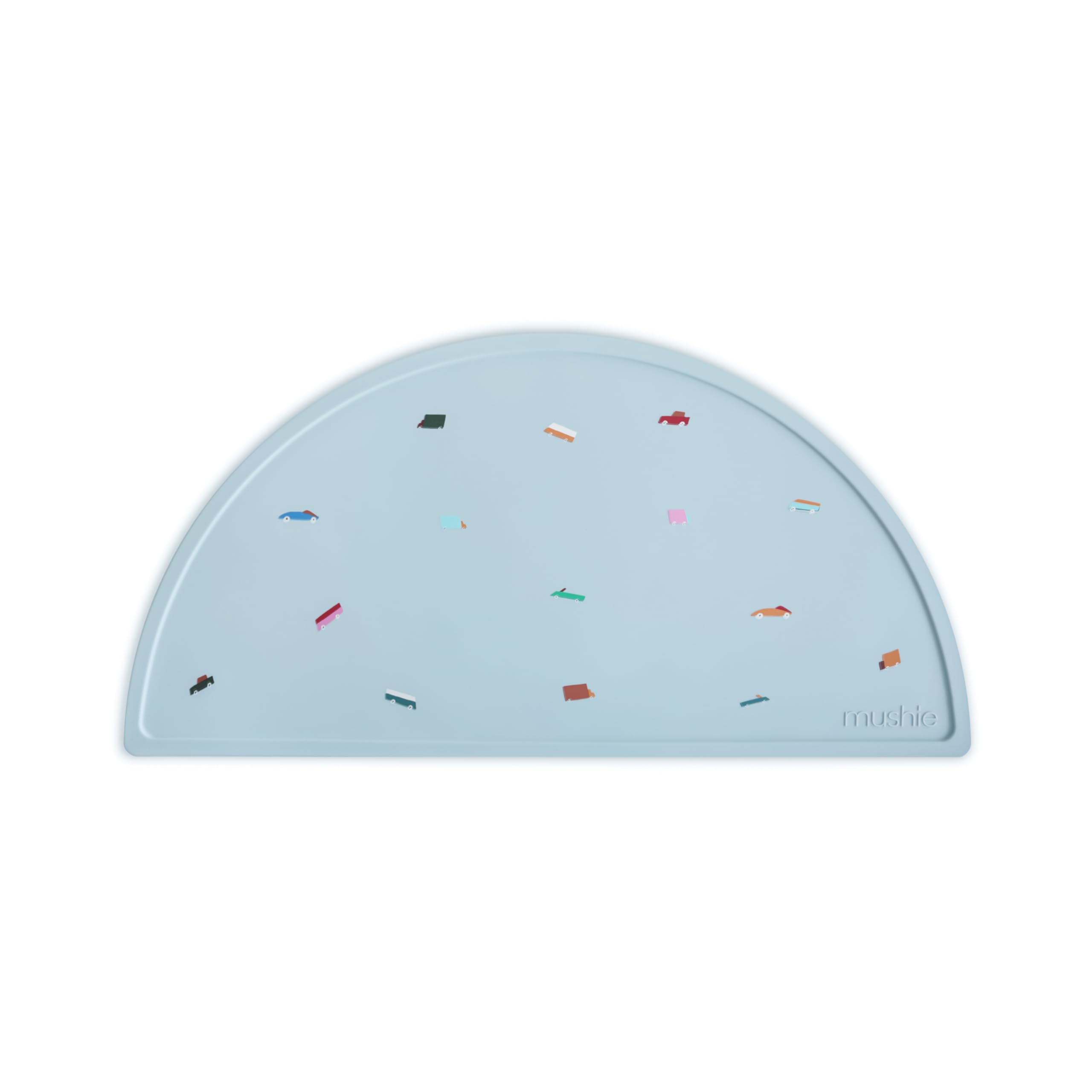 Mushie Silicone Placemat for Kids | Non-Slip Design | Material: Food-Grade Silicone | Easy-to-Clean & Stain Resistant | BPA & Phthalate Free (Retro Cars)