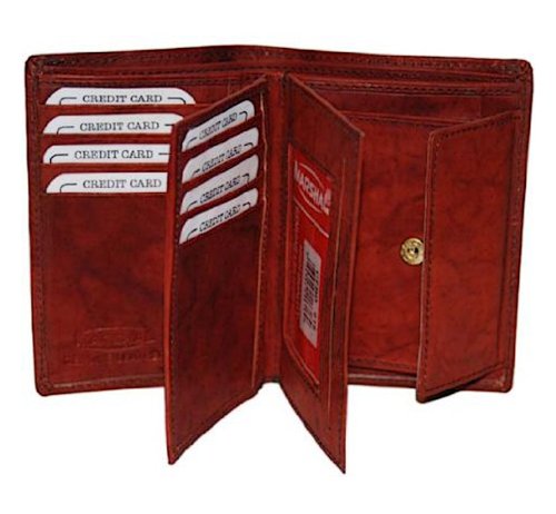 Cowhide Leather Unisex Wallet w/Zippered Pocket #618CF