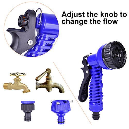 TANTAI Expandable Garden Hose,50ft Expanding Garden Hose-Heavy Duty Flexible Hose with 7-Pattern Spray Nozzle High Pressure Water Gun for All Your Watering Needs - Thumbnail 4