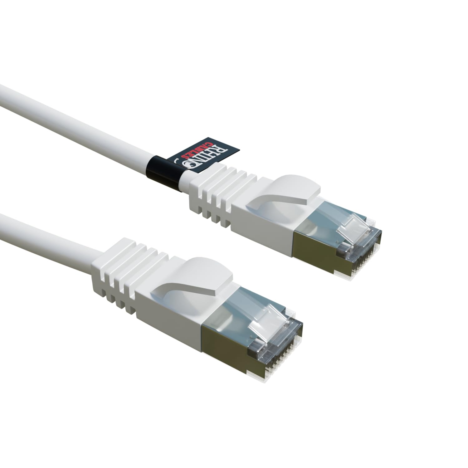 rhinocables CAT 8 1m White Premium 40Gbps Extra Short Ethernet Cable | High-Speed, 2000Mhz Bandwidth For Seamless Streaming, Gaming & Browsing | S/FTP Shielding For Uninterrupted Connection (Single)