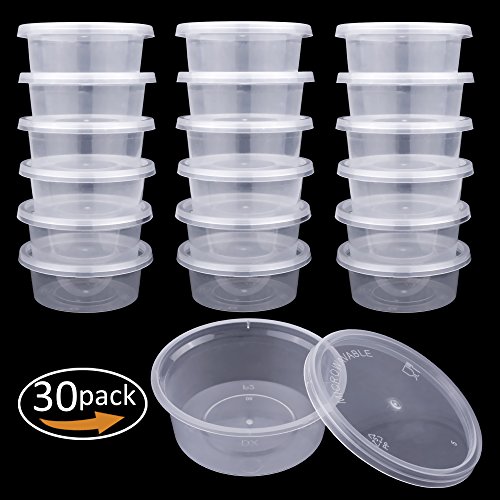 30 Pack Slime Storage Containers Foam Ball Storage Containers with Lids for 20g Slime Foam Balls Buttons Pins etc