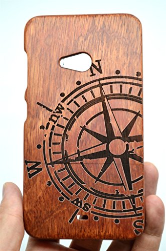 Nokia Lumia 535 Wood Case - Rose Wood Compass - Premium Quality Natural Wooden Case for your  and  - by VolksRose®