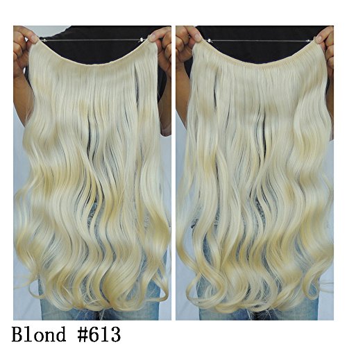 Secret Halo Hair Extensions Flip in Curly Wavy Hair Extension Synthetic Women Hairpieces 20" (Blonde #613) - Thumbnail 7