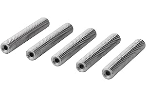 HILITAND 3D Printer Extruder Tube, 5pcs Stainless Steel M6 Nozzle Throat PTFE Tube Accessary for 3D Printer MK8 Extruder 1.75mm (M6x40mm)