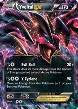 Amazon Com Yveltal Ex Xy 79 146 Pokemon Card Ultra Rare Holo Foil Toys Games