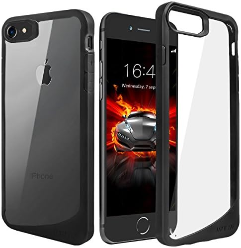 MBLAI iPhone 8 Case,iPhone 7 Case, Clear Transparent Protective Scratch Resistant Case Slim Fit Shockproof Bumper Air Space Cover for Apple iPhone 7 / iPhone 8 (Black)