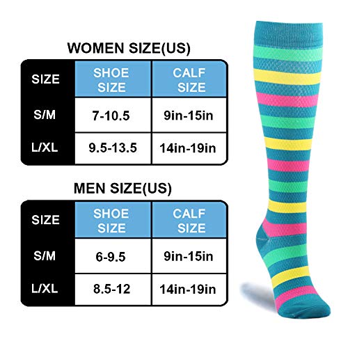 HLTPRO 20-30 mmHg Compression Socks Women & Men - Compression Stockings for Running, Nurse, Flight, Travel