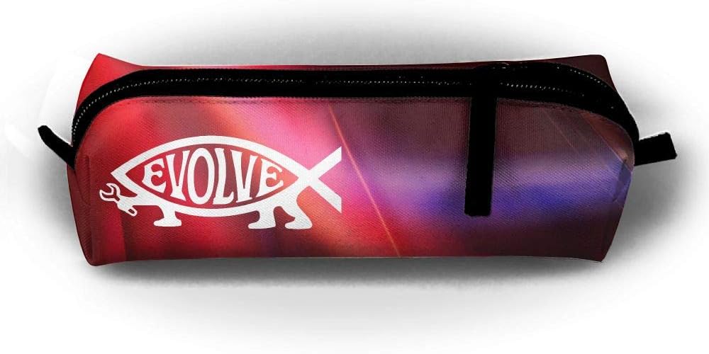 Evolve Darwin Fish Mechanic Classic Enough Small Tool Pencil Case Compact Zipper Bag