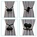 Remunkia Magnetic Curtain Holdbacks Drapery Tiebacks: 2Pack 16 Inch Tie Backs Holdback for Blackout Sheer Window Treatment, Black, Upgrade