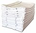 VibraWipe Kitchen Dish Towels (12 Pieces, 29in x 18in, White with Blue Stripes) - Commercial Grade 100% Cotton, Herringbone Weave, High Absorbent Dish Cloths