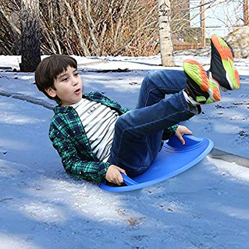 Myfreed Snow Saucer Sleds Round Thick Plastic Saucer Snow Sled for Kids
