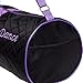 Silver Lilly Girls Dance Bag - Quilted Duffle Bag w/Lavender Bow (Black)