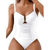 Kaei&Shi One Piece Swimsuit Women Tummy Control,Bathing Suit,Slimming Ruched Corset Cheeky Swimsuits