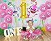 LaVenty Set of 12 Cute pink Sharks 1st Balloons Sharks First Birthday Party Decoration girl Sharks One Balloons girls 1st Birthday Party Decoration
