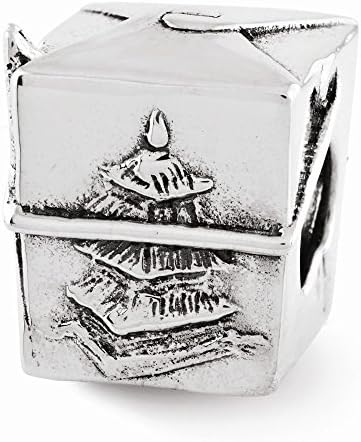 Reflection Beads Sterling Silver Chinese Take Out Box Bead (11 x 10 mm)