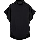 LYANER Women's Casual Mock Neck Ruffle Short Sleeve Summer Blouse Shirt Top