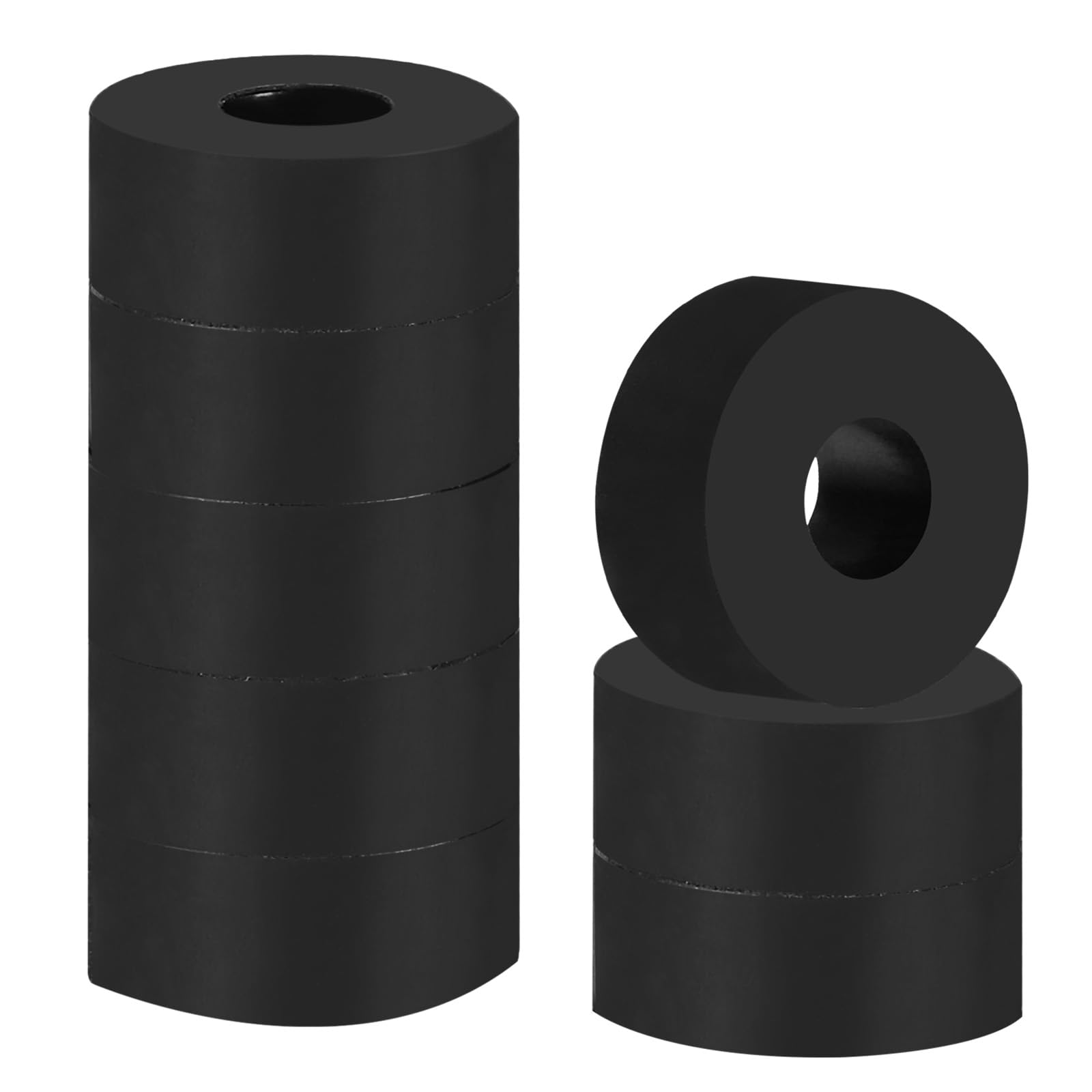 PATIKIL Multi Purpose Rubber Spacer, 8 Pcs 1"OD 0.4"ID 0.4"Thick Neoprene Round Anti-Vibration Isolation Pads Isolator Rubber Bushings Spacer Washer for HVAC Bolts Car Accessories