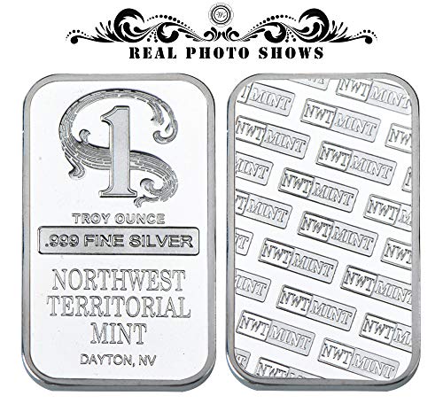 SW Silver Plated Metal Bar Northwest Mint Art Crafts Bullion Bar,One Dollar Silver Plated Bars Metal Crafts with Plastic Case Metal Bars Unique Gift