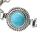 Diamondo Retro Turquoise Bracelets Women Carved Handicraft Sterling Silver Adjustable