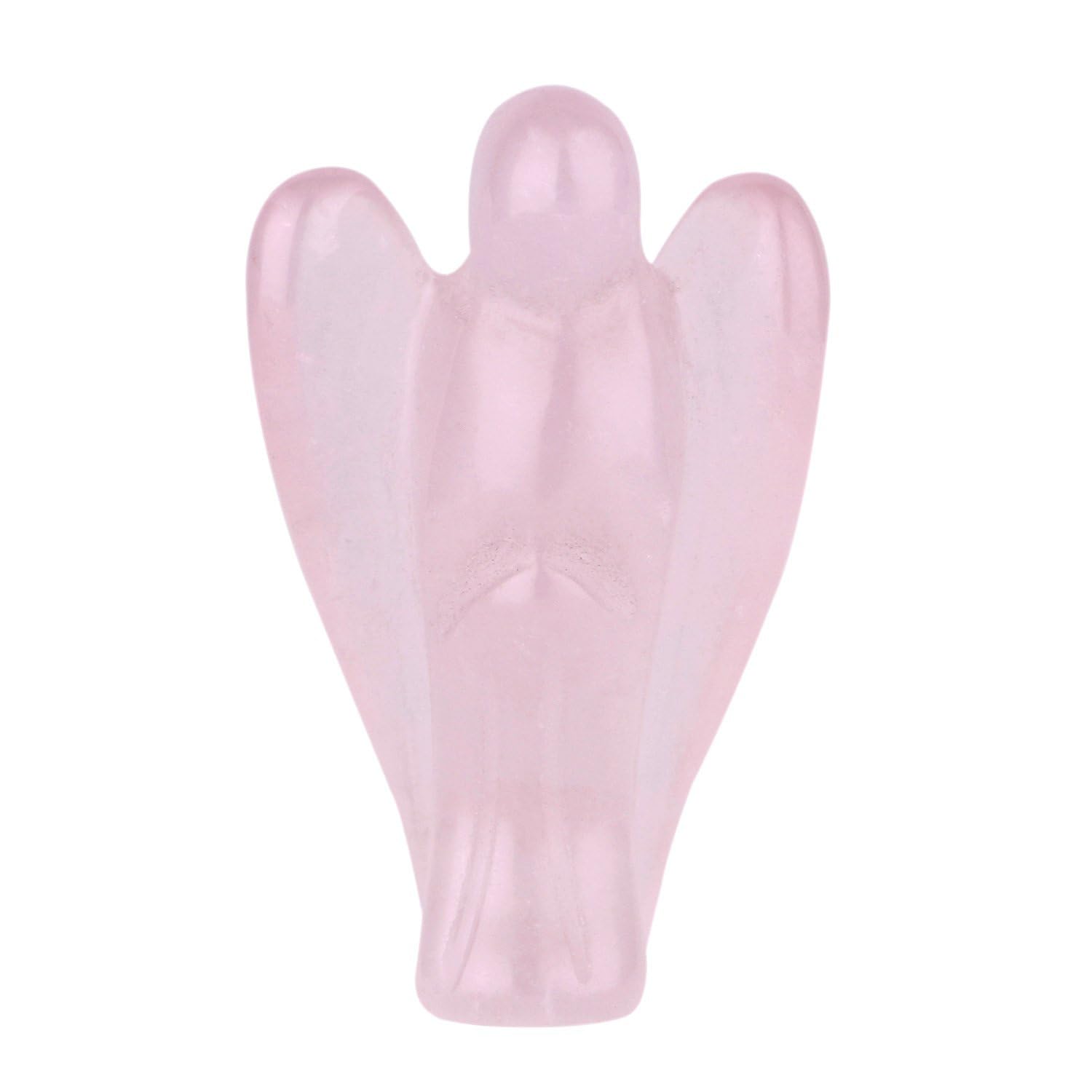Morella Gemstone Rose Quartz Angel Good Luck Charm Guardian Angel to take with You 3,5 cm in a Velvet Bag