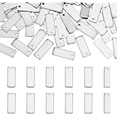 UNICRAFTALE about 100Pcs Rectangle Metal Stamping Blank Tag 13mm Stainless Steel Blank Charms Name Tag Small Blank Pendants Charms for DIY Bracelet Necklace Jewelry Making
