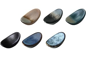 LIGIGWASH 6pcs Japanese Style Ceramic Chopstick Rest Set, Practical Cutlery Holders with Spoon Random Style