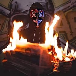 DAIKOYE Halloween Purge Mask LED Light up Mask
