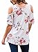 Asvivid Women's Floral Print Cut Out Shoulder Short Sleeve T Shirt Blouse X-Large White
