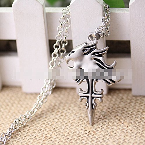 Qinol Final Fantasy Wolf Head Cross Necklace Cosplay Accessory Pendant - Image 3