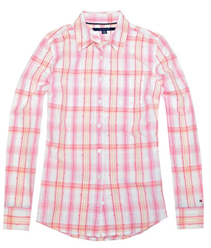 Tommy Hilfiger Women Plaid Dot Poplin Logo Shirt